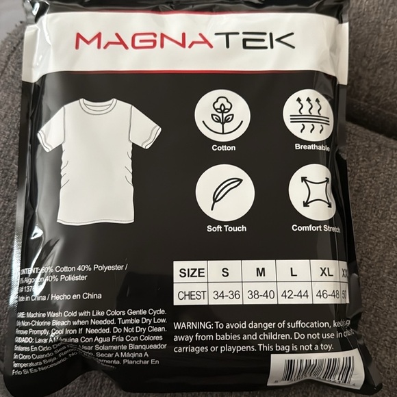 New set of 2/ Magnatek white crew neck tshirts xl p1 - Picture 2 of 6